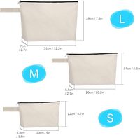 Pochette de maquillage personnalisée en toile, pochette cosmétique bicolore avec logo, fermeture éclair, vente en gros OEM