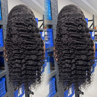 Perruque bouclée naturelle en cheveux vietnamiens bruts, densité 180%, 32 pouces, style birman, avec dentelle frontale HD complète pour femmes noires