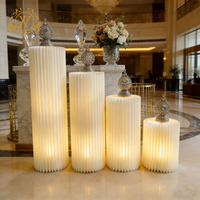 Support de présentation pliable en forme de colonne romaine pour desserts, hauteur réglable (40-100 cm) pour la décoration de la maison, des centres commerciaux, des vitrines et des mariages