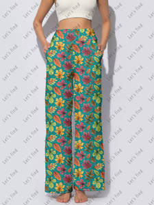 Leggings a Vita Elastica e Gamba Larga Indispensabili per Donne, Abbigliamento Sexy per Casa e Opzione Confortevole per Streetwear, Pantaloni Personalizzabili - Product Image 4