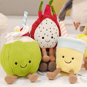 Vente en gros Peluche <span class=keywords><strong>chat</strong></span> amusant limonade <span class=keywords><strong>vert</strong></span> noix de coco Jouet en peluche brodé Ornement pour enfants filles Cadeau Nouveau - Product Image 1