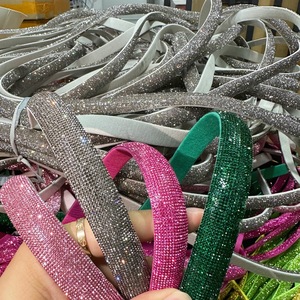 Colorful Half Cotton Rhinestone Rope for Sandals Decoration EVA Inside Rhinestone <strong>Strip</strong> for Garment Shoes - Product Image 6