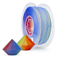Filament d'imprimante 3D ZIRO 1,75 mm 1 kg/rouleau PLA dégradé mat tricolore néon Filament PLA dégradé mat pour imprimante 3D