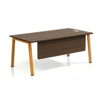 Bureau de direction modulaire convertible moderne pour vice-président et directeur général, en MDF/HPL durable avec finition chêne, aspect luxueux