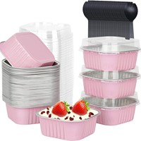 Moule en aluminium jetable à couvercle haut pour cheesecake semi-cuit au maïs et au durian, emballage carré, vente chaude