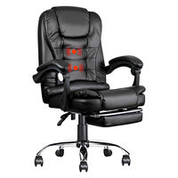 Chaise de bureau de direction confortable pivotante et réglable en cuir PU avec repose-pieds
