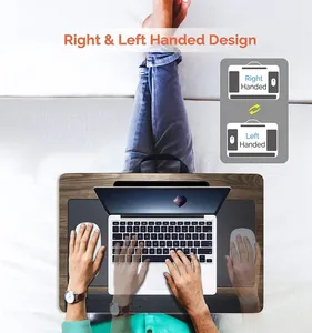 Bamboo <b>Wood</b> Lap Desk, Laptop Desk with <b>Mouse</b> & Wrist Pad, Detachable Cushion - Product Image 3