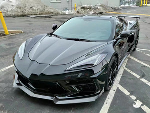 Kit carrosserie en fibre de carbone pour Chevrolet Corvette C8, style 5VM, avec lèvre avant, diffuseur, spoiler et capot en fibre de carbone, état neuf - Product Image 6