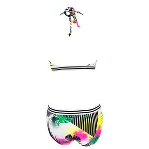 Maillot de bain brésilien dos nu sexy avec imprimé tropical réglable ensemble de bikini pour femme haut <span class=keywords><strong>Trikini</strong></span> col en V à licou maillot de bain - Product Image 4