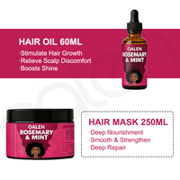 Kit de soins capillaires Oalen à la menthe et au romarin, anti-chute de cheveux, stimulant la croissance, comprenant shampoing, après-shampoing, huile et masque réparateur pour cheveux abîmés