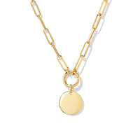 Collier pendentif rond gravé en argent sterling 925 personnalisé Gemnel pour femme