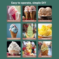 Machine à glace portable électrique automatique compacte pour la maison, mini-fabricateur de glaces aux fruits et de cornets DIY entièrement automatique pour les fêtes de famille et les événements en extérieur