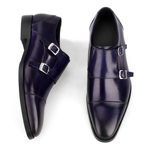 Hombre clásico vestido hecho a mano <span class=keywords><strong>Oxford</strong></span> doble hebilla de monje de cuero zapatos para hombres - Product Image 3