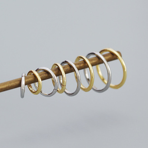 Anting-anting FUAMAY untuk tulang rawan 6mm 8mm 10mm 12mm, anting hidung untuk wanita, berlapis emas dan perak - Product Image 3