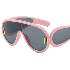 Y2K <strong>Sunglasses</strong> Fashionable Retro Trendy Blue/Black/White PC Luxury One Piece Lens Oversized Shield <strong>Personalised</strong> Top <strong>Sunglasses</strong> - Product Image 4
