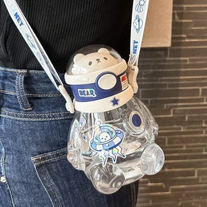 Gourde scolaire pour enfants avec paille, design dessin animé, anti-chute, en plastique écologique, pour garçons et filles, rentrée scolaire - Product Image 3