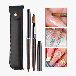 100% Kolinsky Acrylic <b>Nail</b> Brush #4#6 #8 Sandalwood Handle Crimped UV Gel Carving Pen Liquid Powder DIY <b>Nail</b> Art Drawing <b>Tool</b> - Product Image 4