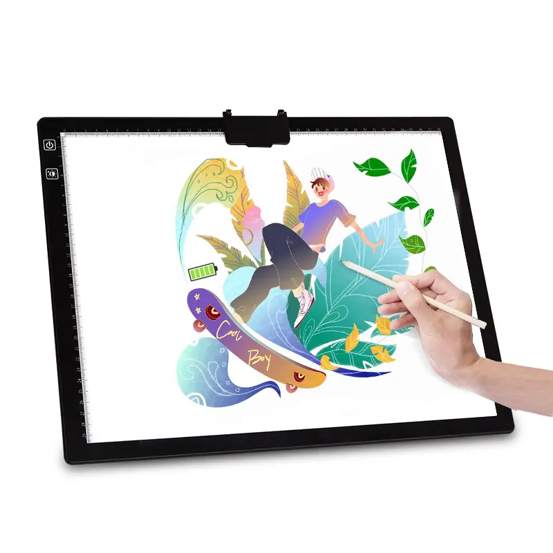 2024 new model JSK-D40 A3 battery rechargeable Muti-Color available Led Tracing Tablet sketch Lightpad