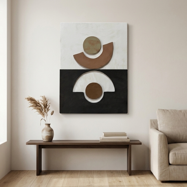 Art Deco Tumbler Wall Art (26A-1065)-MDF Material Living Room Decoration