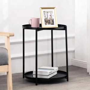 Lussuoso <span class=keywords><strong>tavolino</strong></span> rotondo a doppio strato <span class=keywords><strong>tavolino</strong></span> in metallo staccabile per soggiorno <span class=keywords><strong>tavolino</strong></span> moderno - Product Image 3