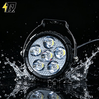 Polestarlight JX-60 LED Motorrad-Frontscheinwerfer 120W 14400LM Einzelner Weißstrahl Gelbe Nebellinse 6000K 6-Linsen Externer Nachrüstscheinwerfer