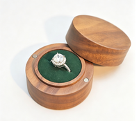 Boîte à bagues en bois massif écologique pour les bagues de fiançailles et de mariage, emballage de bijoux en bois, rangement pour pierres précieuses et colliers
