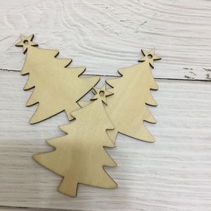 เครื่องประดับต้นคริสต์มาสไม้ขนาดเล็กแบบแขวนพร้อมเชือกสำหรับงานฝีมือ DIY และตกแต่งต้นคริสต์มาสในเทศกาล - Product Image 6