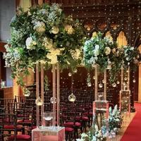 Décoration de table de mariage : Boule de fleurs violettes, Ornements floraux violets, Boule d'ornements floraux violet et blanc