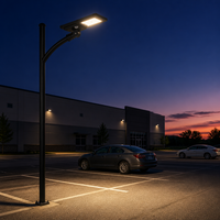 Lampadaire solaire LED tout-en-un 40W pour usage commercial et public, avec détecteur de mouvement et télécommande