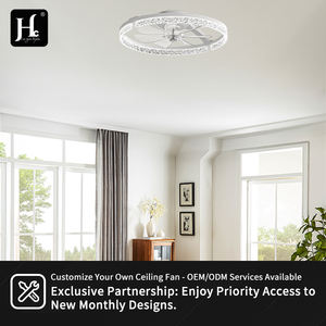 Modern black acrylic 20 inch LED <b>light</b> with <b>remote</b> <b>control</b> <b>ceiling</b> fan, 5-blade AC motor suitable for bedrooms - Product Image 5