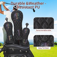 Housses de protection pour clubs de golf en PU avec motif crâne dégradé pour driver, fairway woods et putter - Housses de protection imperméables (styles A/B)