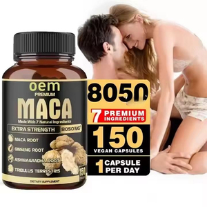 150 Cápsulas de Polvo de Raíz de Maca Orgánica con Extracto de Raíz de Maca Peruana Negra, Roja y Amarilla Gelatinizada, Suplemento Masculino para Energía y Estado de Ánimo - Product Image 1