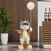 Lámpara de Luna Multifuncional con Reloj Digital y Bandeja, Diseño Dragón Pintado a Mano, Estilo Streetwear, Precio de Fábrica Económico para Año Nuevo
