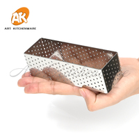 AK 12cm plus haut Rectangle acier inoxydable perforé anneau à tarte moule à tarte français Mousse gâteau anneau pâtisserie four outils de cuisson cuisine