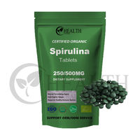 Comprimés d'algues marines Spiruline & Chlorelle, complément alimentaire végétal en bouteille, comprimés ronds verts de 500 mg, 60 comprimés par bouteille