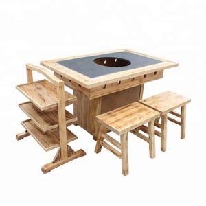 madera cuadrado sin humo chino <span class=keywords><strong>olla</strong></span> caliente de sillas y mesa de juegos para <span class=keywords><strong>restaurante</strong></span> chino de <span class=keywords><strong>la</strong></span> <span class=keywords><strong>olla</strong></span> caliente - Product Image 2