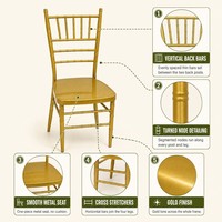 Chaise de banquet de qualité commerciale, robuste, avec structure en acier inoxydable, pour hôtel, salle d'événements