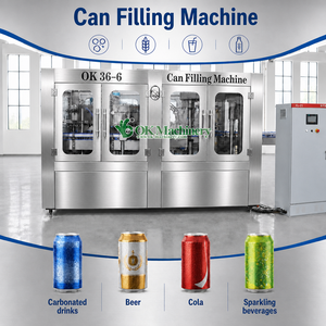 Machine de remplissage de canettes de bière M022 OK 36-6, 270 ml, ligne de production de boissons gazeuses en canettes métalliques, boissons, cola, sprite - Product Image 1