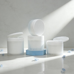 Custom Color Transparent 80ml 100ml 200ml PP <b>Plastic</b> Body Scrub Face Cleaning Toner Cotton Pads <b>Jar</b> With Flip Top Cap - Product Image 2