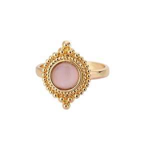 여성용 반지 18K 금 도금된 구리 반지 레트로 오팔 반지 - Product Image 6