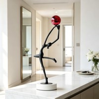 Ornement Métallique Créatif Evelyn : Sculpture Artistique de Fille Dansante, Décoration d'Intérieur Européenne de Luxe Léger
