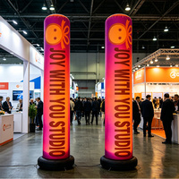 Colonne d'air lumineuse LED personnalisée en tissu Oxford durable, imprimée par sublimation, pour exposition commerciale et événementielle