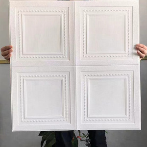 3D Self Adhesive Square White Wallpaper Sticker For Living Room TV Background Wall Foam Soft Padding Waterproof XPE Material - Product Image 3