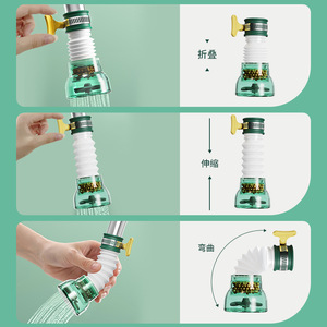 Faucet Filter Activated Carbon 360 Degree Rotation Universal Water Purifier Kitchen Tap Extension With Booster Cartridge - Product Image 4