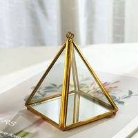 Terrarium en verre géométrique imperméable au design Art Déco, couleur personnalisée pour la décoration de la maison, vase pour plantes succulentes, mousse, plantes aériennes, cadre en métal