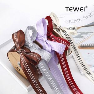 Ruban rouge bordeaux, nœud pour cadeau, bouquet, ruban en satin imprimé, accessoires pour cheveux, ruban en soie, emballage, sangle colorée, vente en gros - Product Image 2