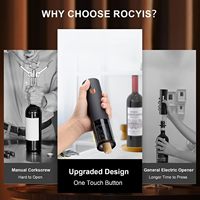 Ouvre-bouteille de vin électrique automatique de luxe personnalisé en acier inoxydable, rechargeable, avec coupe-capsule, aérateur, verseur et bouchon sous vide