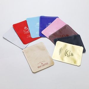 Sacs refermables en papier kraft de qualité alimentaire pour grains de café, en stock, taille personnalisable, multicolores, pour tisanes, OEM ODM - Product Image 3