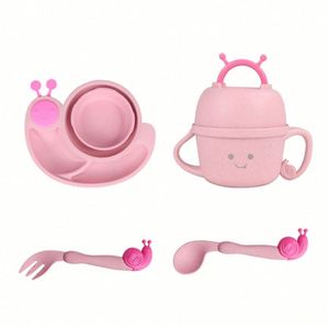 Lot de 6 assiettes et bols écologiques pour tout-petits, nouveau design, fournitures d'alimentation pour bébés, assiette en forme d'escargot - Product Image 2