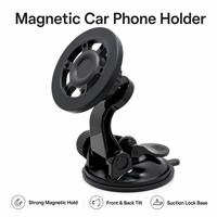 Support de téléphone magnétique pour voiture à dissipation thermique, fixation ventouse pare-brise/tableau de bord, compatible MagSafe, hauteur réglable, longue portée